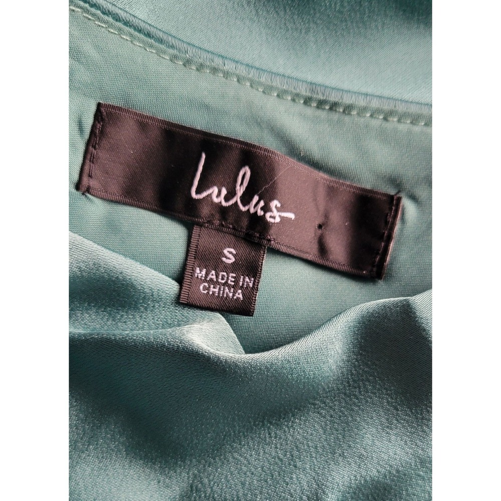 NWT Lulus Sage Green Satin One-Shoulder Mini Dress - Picture 3 of 5
